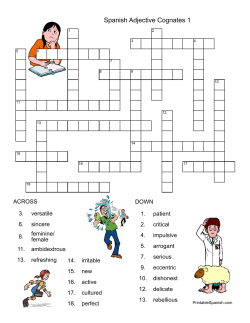 Spanish Adjective Cognates 1