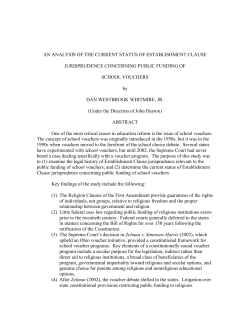 an analysis of the current status of establishment clause