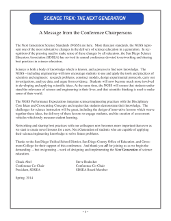 A Message from the Conference Chairpersons SCIENCE TREK