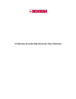 Collection of Leadership Stories for Chest Clinicians