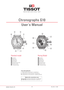 Chronographs G10 User`s Manual