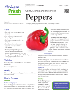 Using, Storing and Preserving Peppers