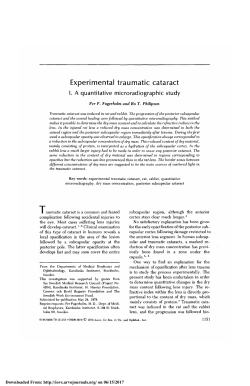 Experimental traumatic cataract. I. A quantitative