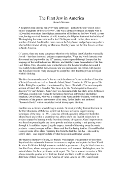 The First Jew in America - Baruch Sterman`s Home Page
