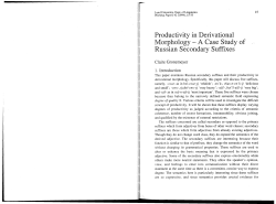 Productivity in Derivational Morphology