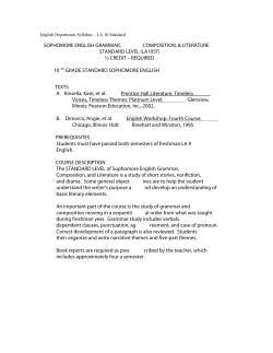SOPHOMORE ENGLISH GRAMMAR, COMPOSITION