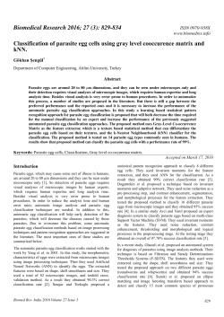 Classification of parasite egg cells using gray