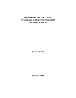 Afghanistan and the Future of Warfare: Implications for Army and