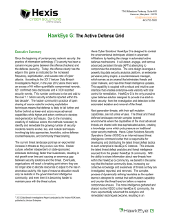 HawkEye G: The Active Defense Grid