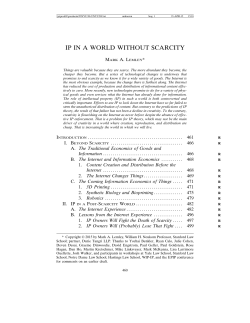 ip in a world without scarcity - New York University Law Review