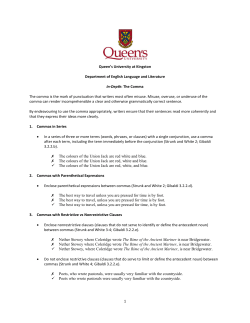 The Comma - POST - Queen`s University