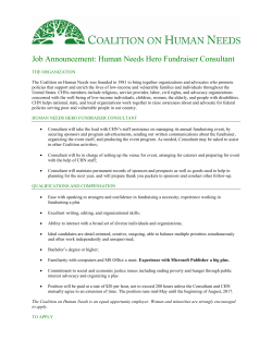 Job Announcement: Human Needs Hero Fundraiser Consultant