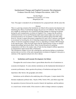 Institutional Change and Economic Development in England: