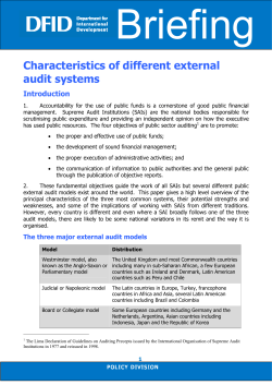 Characteristics of different external audit systems: Briefing