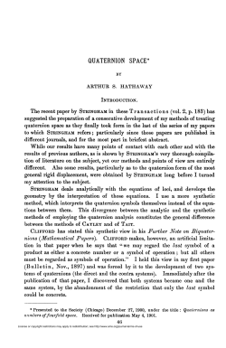 quaternion space - American Mathematical Society