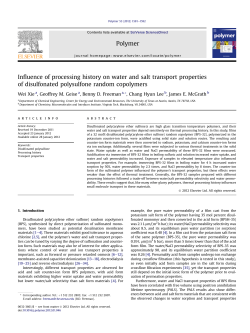 Influence of processing history on water and salt transport properties