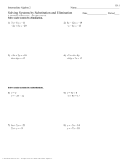 Solving Systems by Substitution and Elimination