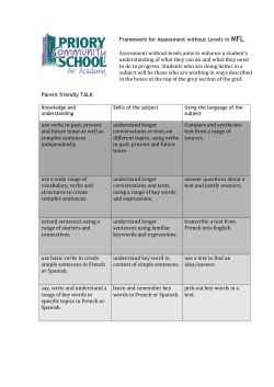 Parent friendly TALK use verbs in past, present and future tense as