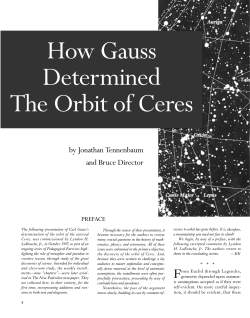 How Gauss Determined The Orbit of Ceres