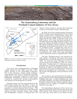 The Jacksonburg Limestone and the Portland Cement Industry of
