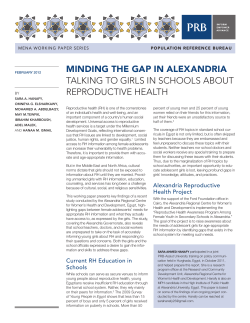 Minding the Gap in Alexandria: Talking to Girls in Schools About