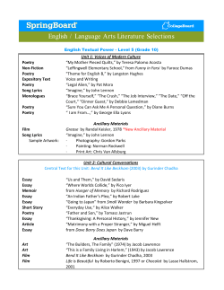 Grade 10 - Literature Selections