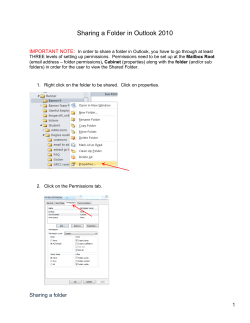 Sharing a Folder in Outlook 2010