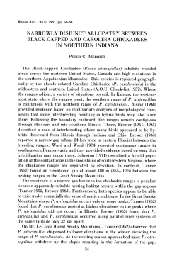 narrowly disjunct allopatry between black