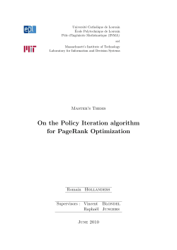 On the Policy Iteration algorithm for PageRank Optimization