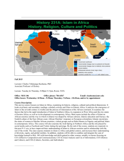 HIST 231A - Islam in Africa