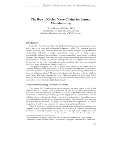 The Role of Global Value Chains for German Manufacturing