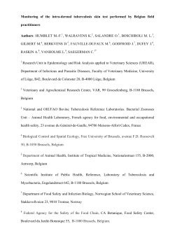 Monitoring of the intra-dermal tuberculosis skin test - ORBi
