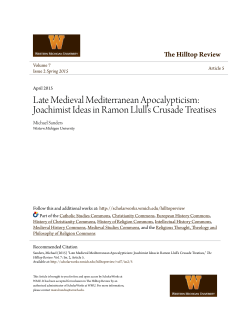 Late Medieval Mediterranean Apocalypticism