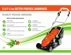 G 38 P Li-Ion BATTERY-POWERED LAWNMOWER.