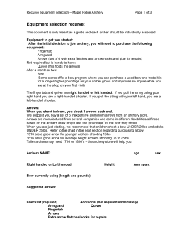 Equipment selection recurve