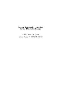 Spectral data doppler corrections for the 40 m radiotelescope