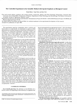 The Controlled Experiment in the Scientific Method