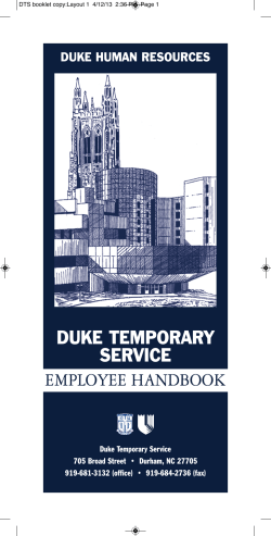 employee handbook - Duke Human Resources