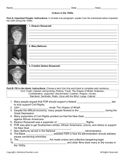 Copyright, USHistoryTeachers.com All Rights Reserved. Name