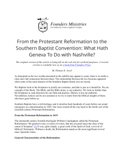 From the Protestant Reformation to the Southern Baptist Convention