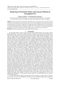 Monitoring of Particulate Matter and Gaseous Pollutant in