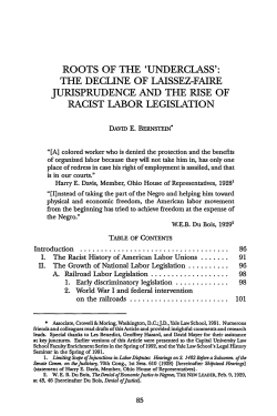 ROOTS OF THE `UNDERCLASS`: THE DECLINE OF LAISSEZ