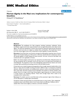 Human dignity in the Nazi era: implications for contemporary