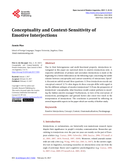 Conceptuality and Context-Sensitivity of Emotive Interjections