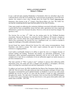 News vs Entertainment - Wildland Residents Association