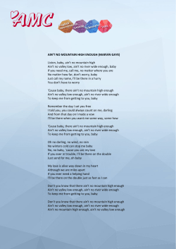 AIN`T NO MOUNTAIN HIGH ENOUGH
