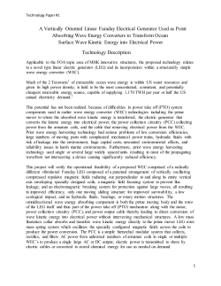 A Vertically Oriented Linear Faraday Electrical Generator Used as