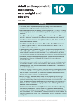 Chapter 10, Adult anthropometric measures, overweight and obesity