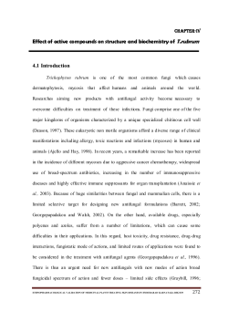 Effect of active compounds on structure and biochemistry of T