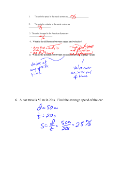 6. A car travels 50 m in 20 s. Find the average speed of the car.